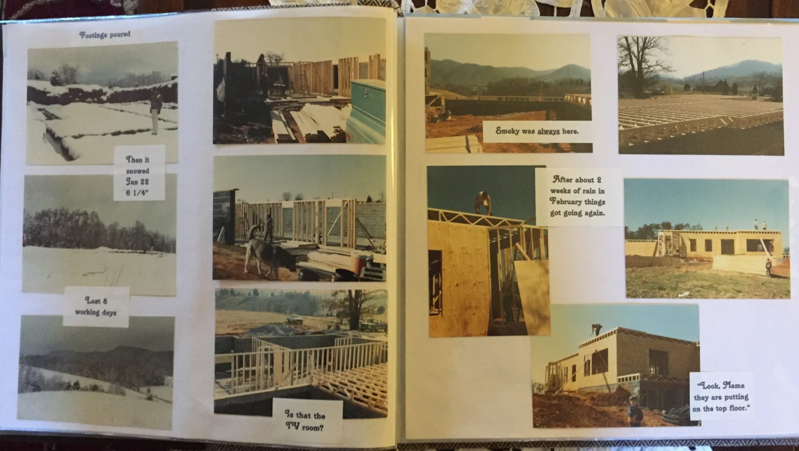 history scrapbook at Blue Mountain Mist Inn and Cottages