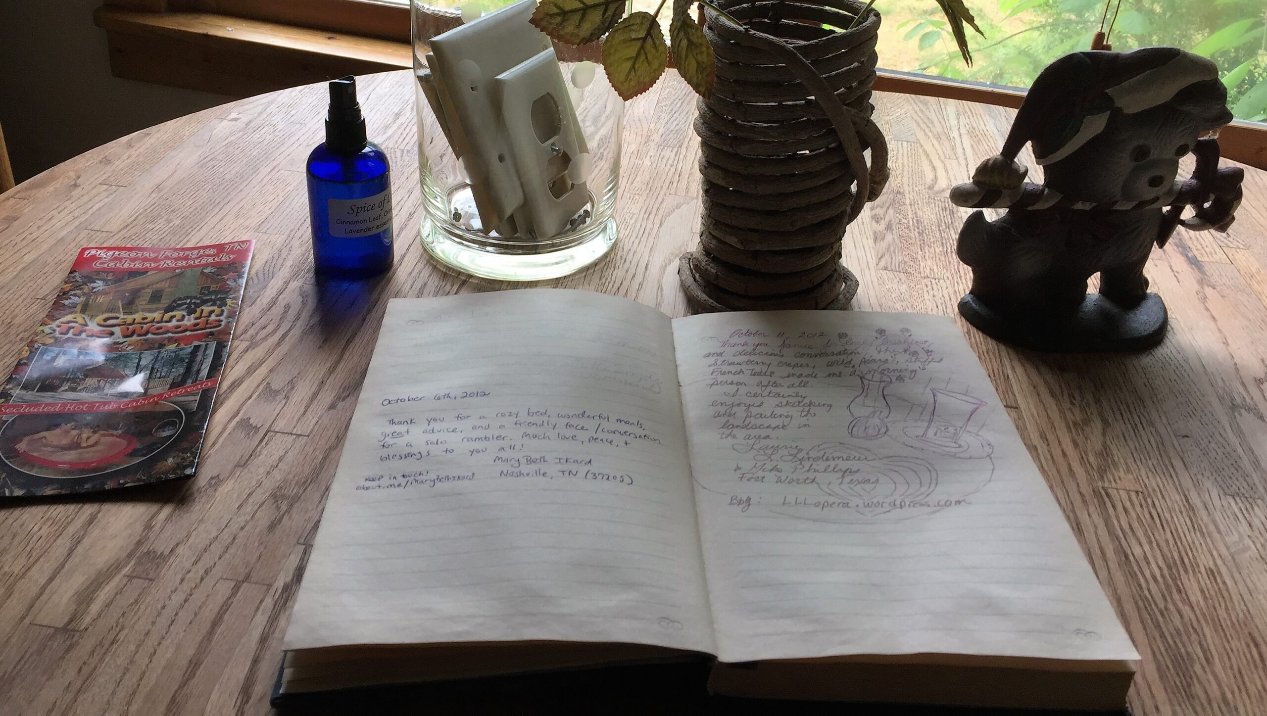 guestbook at A Cabin in the Woods