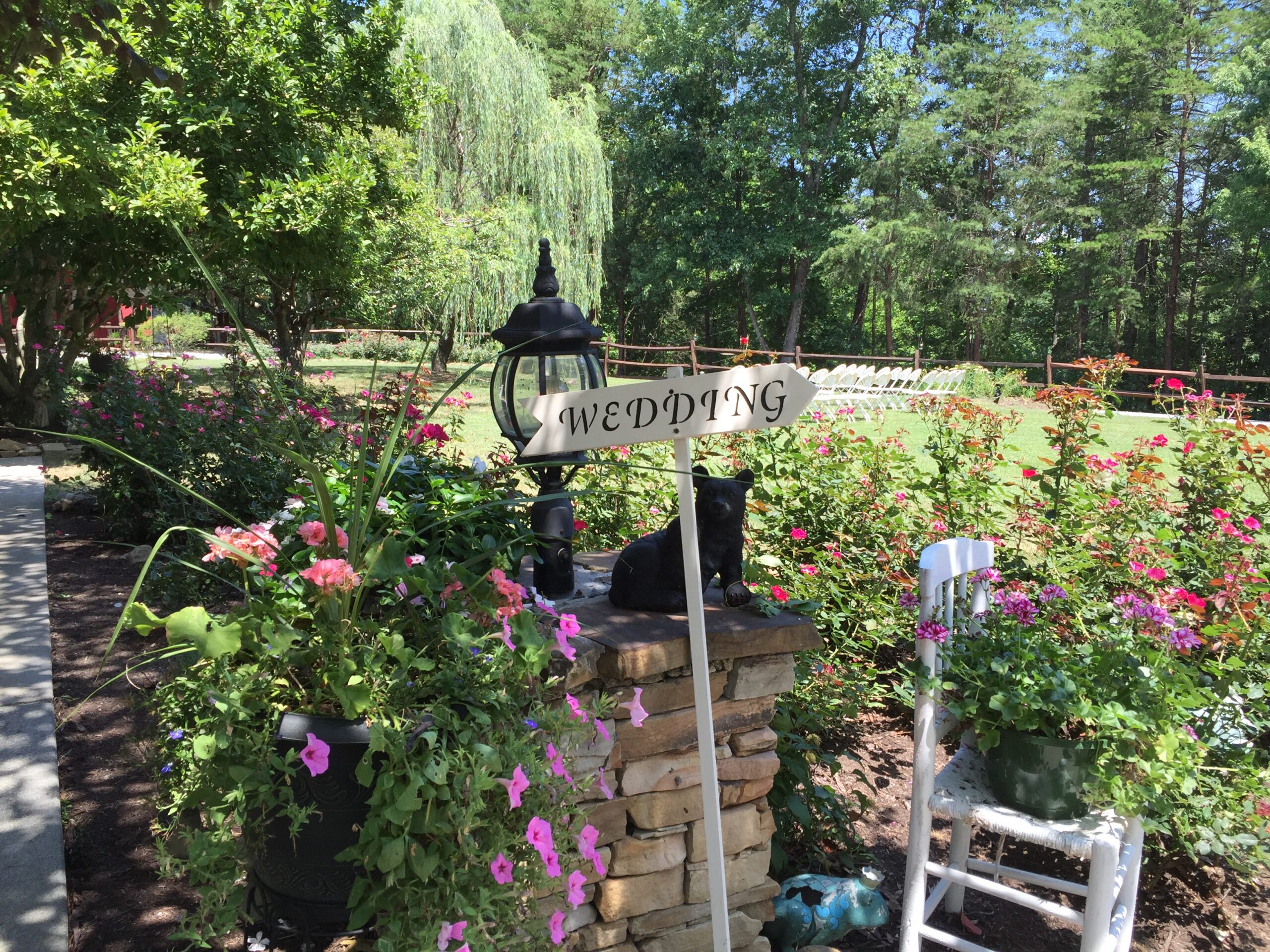 sign that says weddings at Bluff Mountain Inn