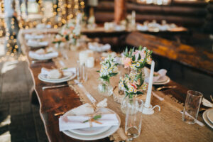 Rustic Smoky Mountain wedding venue decor