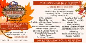 Harpoon Harry's Thanksgiving Menu